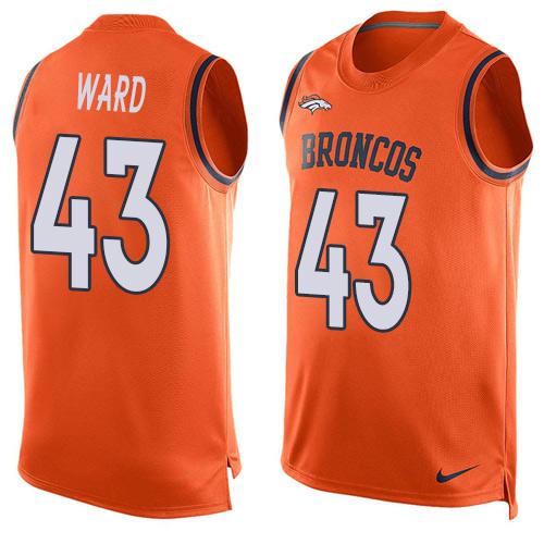  Broncos #43 T.J. Ward Orange Team Color Men's Stitched NFL Limited Tank Top Jersey
